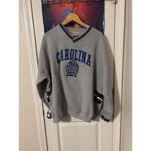 UNC Chapel Hill Tar Heels North Carolina V-Neck Sweatshirt Gray Mens XL 90s